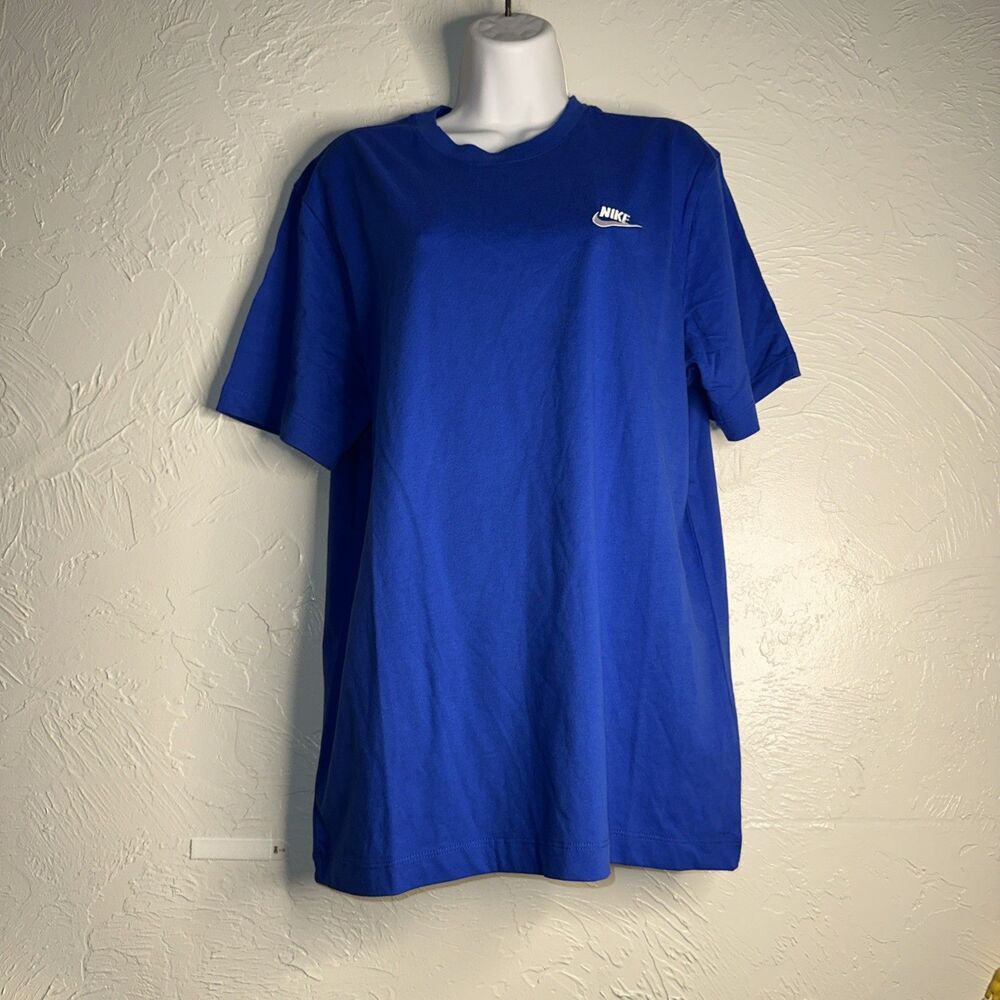 Nike NSW Club Embroidered T-Shirt Sz Medium Game Royal Cotton